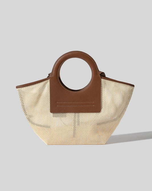 CALA S NET - Leather-trimmed Tote Bag