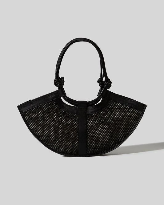 VENTALL S NET - Leather-trimmed Tote Bag